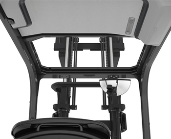 Chariot élévateur électrique Toyota Traigo48 avec une excellente visibilité à travers le mât