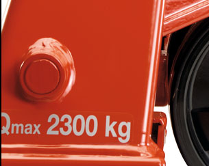 La peinture poudre époxy du transpalette manuel BT Lifter résiste à l'usure